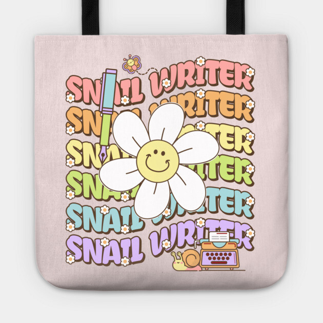 Retro Groovy Snail Writer Tote by H. R. Sinclair