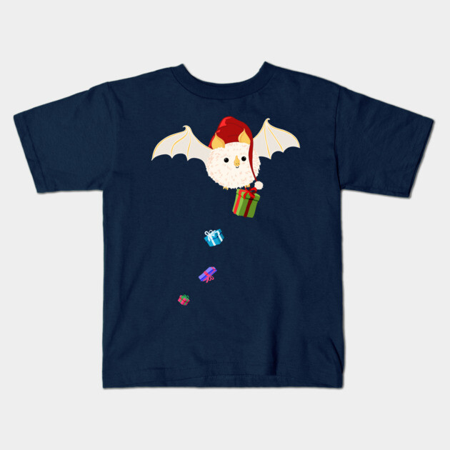 Christmas Honduran White Bat Kids T-Shirt by H. R. Sinclair