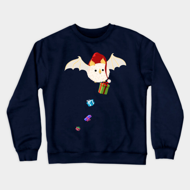 Christmas Honduran White Bat Crewneck Sweatshirt by H. R. Sinclair