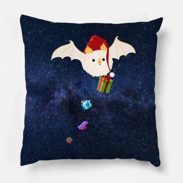 Christmas Honduran White Bat Pillow by H. R. Sinclair