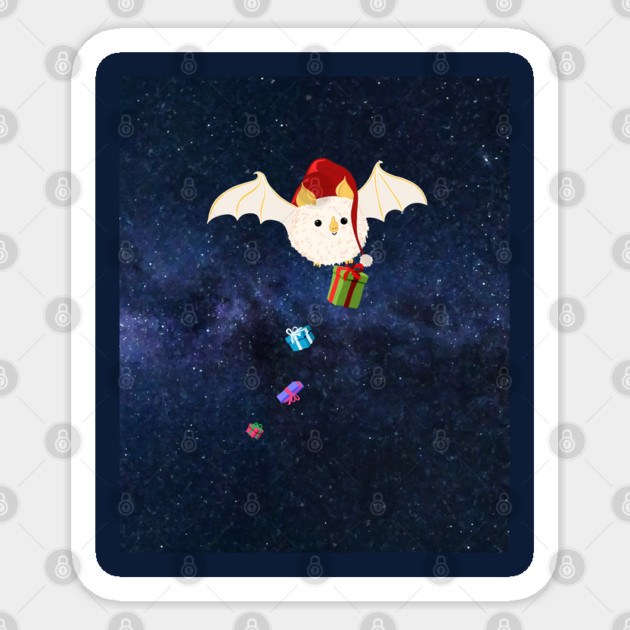 Christmas Honduran White Bat Sticker by H. R. Sinclair