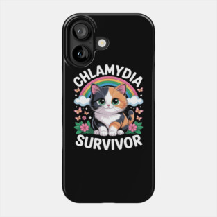 Inappropriate Dark Humor & Offensive Crew Clothing Chlamydia Survivor Cat Meme Embarrassing Adult Humor Phone Case