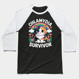 Inappropriate Dark Humor & Offensive Crew Clothing Chlamydia Survivor Cat Meme Embarrassing Adult Humor Baseball T-Shirt