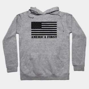 America First Stencil Flag Hoodie