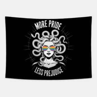 Rainbow More Pride Less Prejudice LGBTQ+ Equality Tapestry