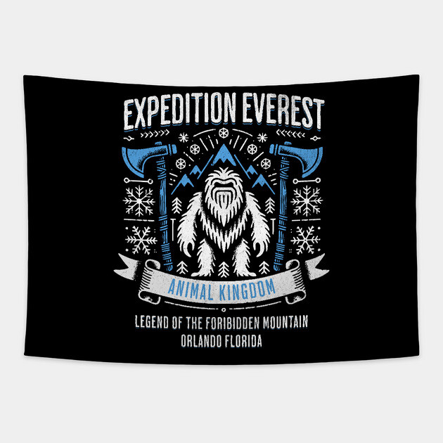 Yeti Expedition Everest Orlando Theme Park Attraction Distressed Vibe Tapestry by Joaddo