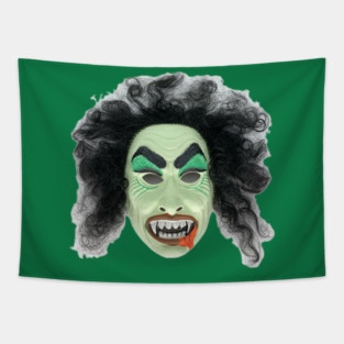 Vintage Vampire Halloween Mask Tapestry