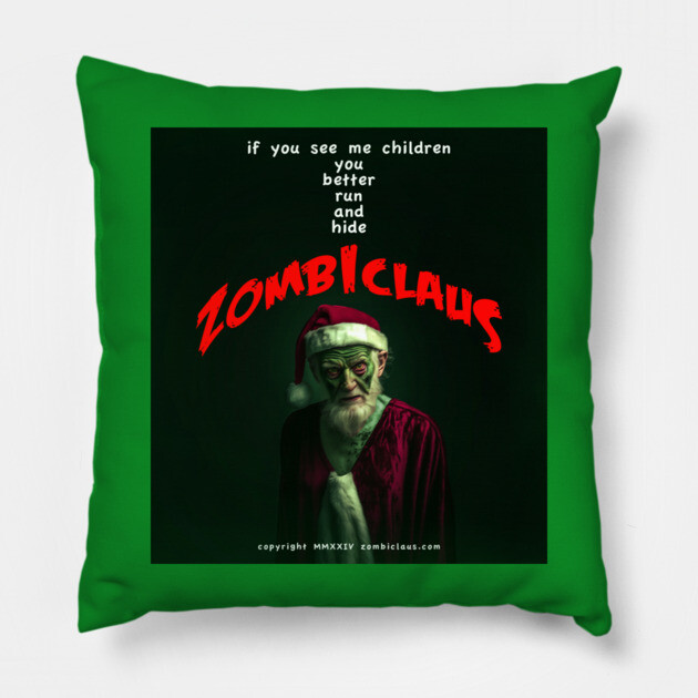 Zombiclaus Pillow by Margin's Store