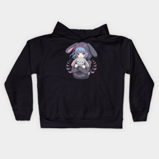 Cute E-Girl Girl Goth Bunny Grunge Gothic Kids Hoodie