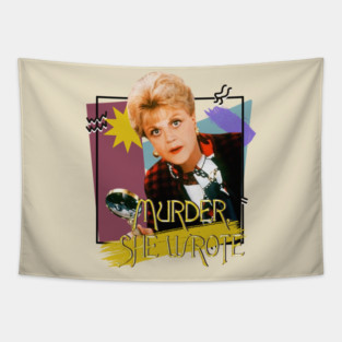 Murder She Wrote 80s Retro Aesthetic Tapestry