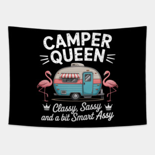 Camper Queen Sassy Gift For Women RV Camping Lovers Tapestry