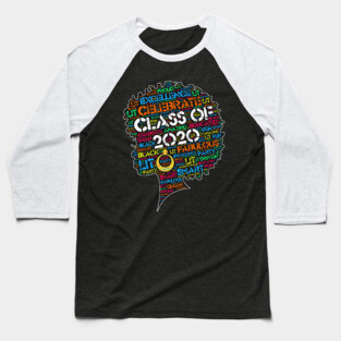 Class of 2020 Words in Afro Baseball T-Shirt