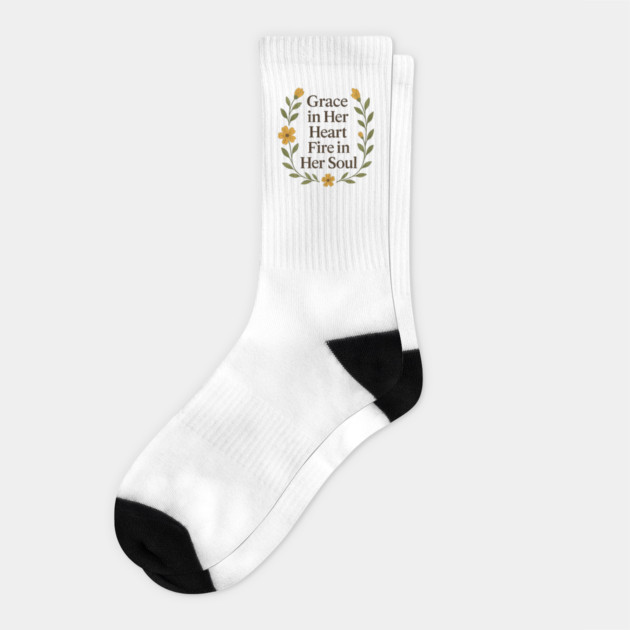 Grace In Her Heart Fire In Her Soul Socks by Joyce A's Store