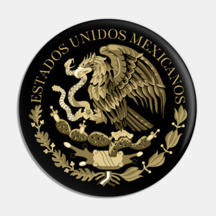 Mexico flag seal in sepia Pin