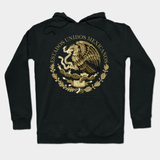 Mexico flag seal in sepia Hoodie