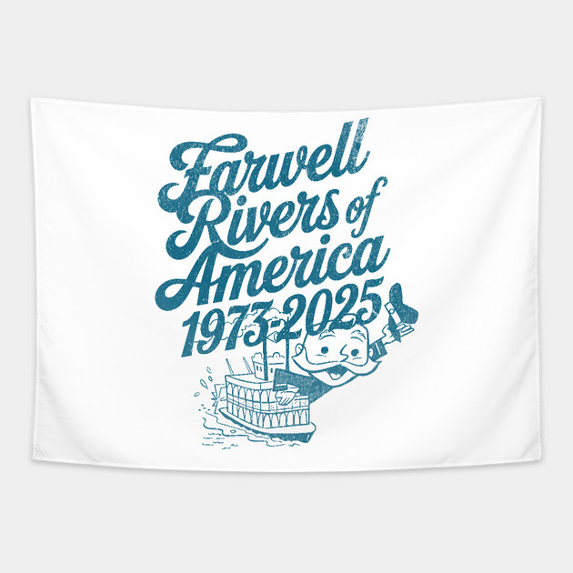 Farwell Rivers of America 1973-2025 Vintage Distressed Design Tapestry by Joaddo