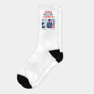 Girls Will Be Girls – Stars Stripes and Equal Rights 4th of July Socks