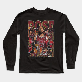 Derrick Rose Chicago Vintage Long Sleeve T-Shirt