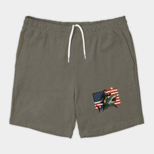 George Washington Riding A Shark 4th of July Shorts