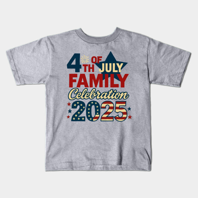 4th of July 2025 Family Celebration Matching Group Vintage Kids T-Shirt by Creatifly Graphic Tees