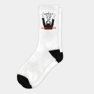 A Woman's Place Is In The Revolution - Feminist, Resistance, Protest, Socialist Socks