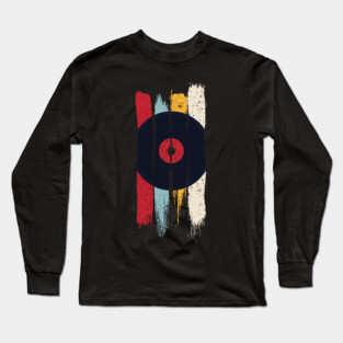 Vinyl Record vintage paint dry brush Long Sleeve T-Shirt