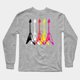 Guitar Iconic Rock Style Design Long Sleeve T-Shirt