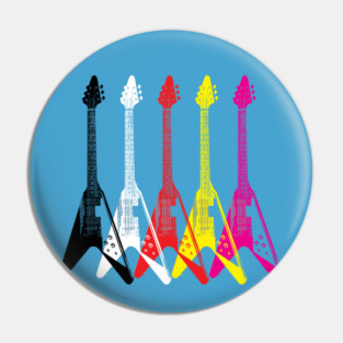 Guitar Iconic Rock Style Design Pin