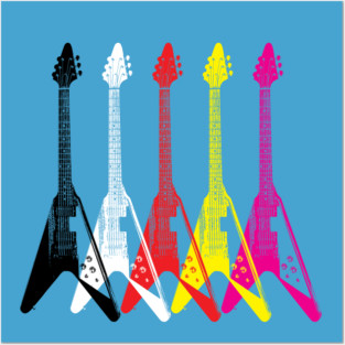 Guitar Iconic Rock Style Design Posters and Art