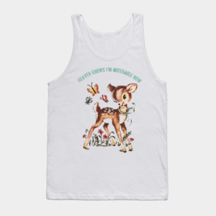 Heaven Knows I'm Miserable Now – Retro Bambi Illustration Tank Top