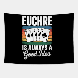 Euchre Partner Funny Trick Taking Game Cards Tapestry