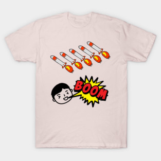 Retro Comic Style Rocket Explosion – BOOM Graphic Design T-Shirt