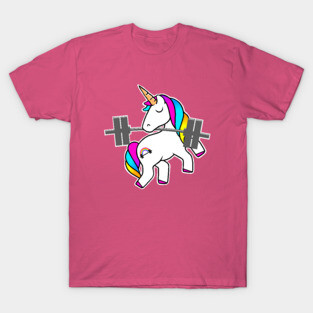 fitness unicorn, gym girl, fitness girl, barbell unicorn T-Shirt