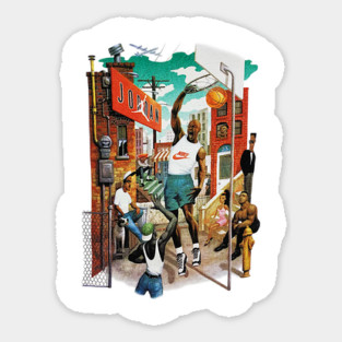 90s Basketball Jordan Classic T-Shirt Sticker