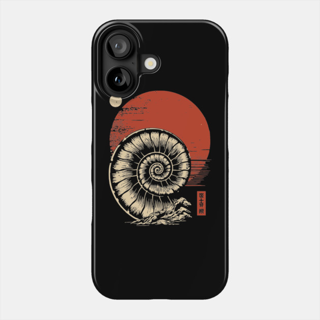 Spiraled Fossil in Ancient Ukiyo-E Tones Phone Case by TuncGK