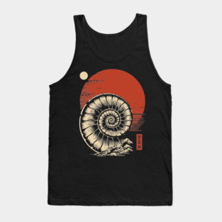 Spiraled Fossil in Ancient Ukiyo-E Tones Tank Top