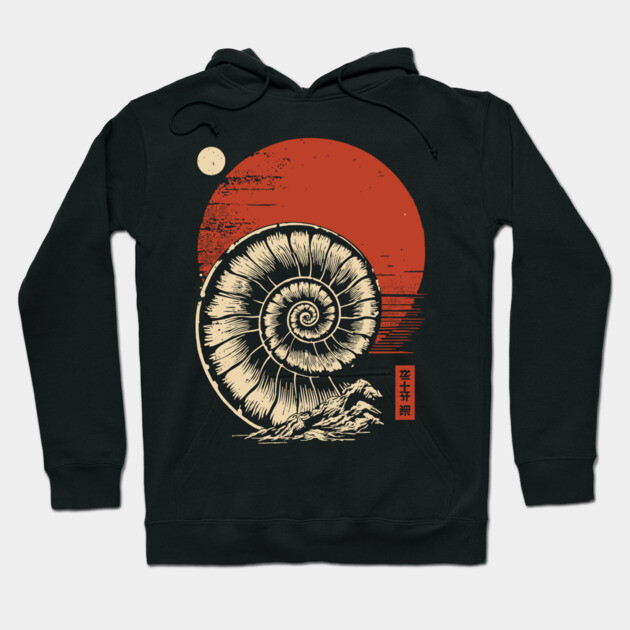 Spiraled Fossil in Ancient Ukiyo-E Tones Hoodie by TuncGK