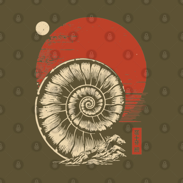 Spiraled Fossil in Ancient Ukiyo-E Tones by TuncGK