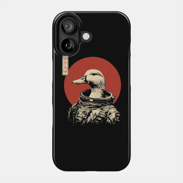 Astronaut Goose in Retro Futuristic Ukiyo-e Phone Case by TuncGK