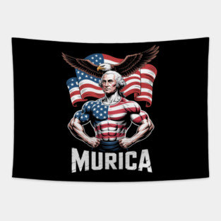 4th of July Patriotic Funny George Washington July 4th USA Tapestry