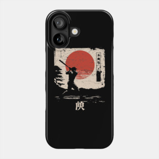 Samurai Baseball Swing in Bold Ink Style Phone Case