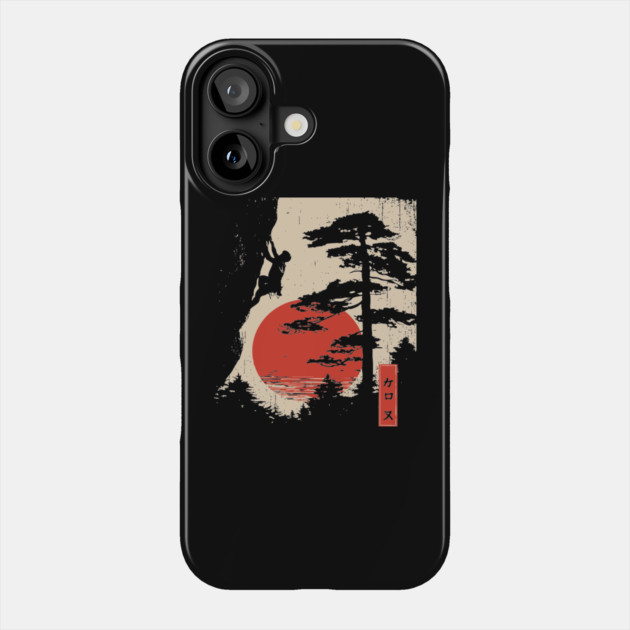 Forest Bouldering in Woodblock Tranquility Phone Case by TuncGK