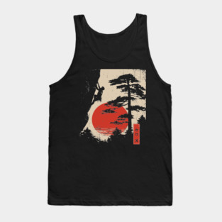 Forest Bouldering in Woodblock Tranquility Tank Top