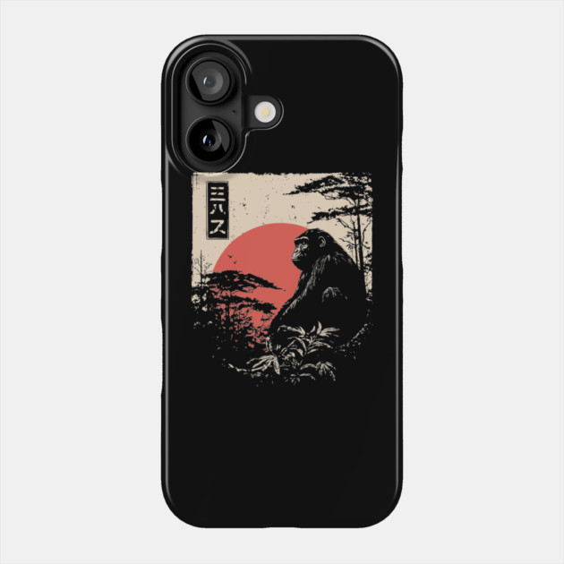 Thoughtful Chimpanzee in Jungle Silence Phone Case by TuncGK