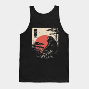 Thoughtful Chimpanzee in Jungle Silence Tank Top