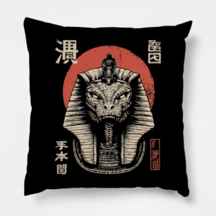 Ancient Cobra God in Mythic Ink Style Pillow