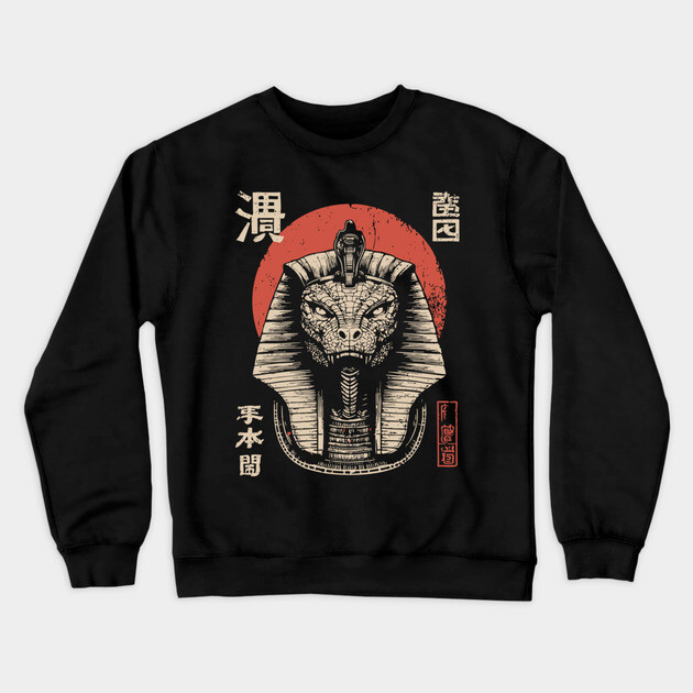 Ancient Cobra God in Mythic Ink Style Crewneck Sweatshirt by TuncGK