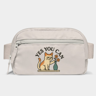 Yes You Can Funny Cat Sarcastic Motivational Humor Bag