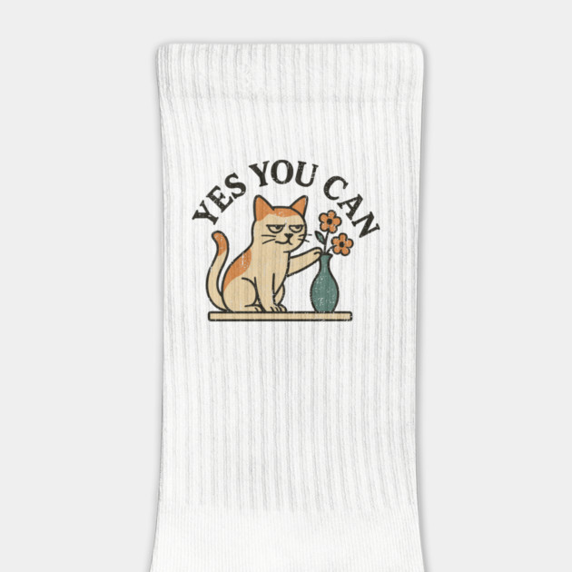 Yes You Can Funny Cat Sarcastic Motivational Humor by Anticorporati