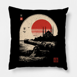 Cannons and Towers Over Ottoman Horizon Pillow